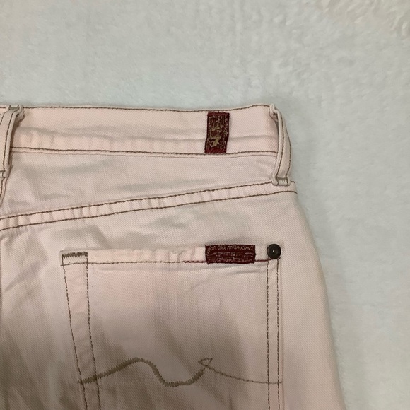7 For All Mankind 7FAM Jeans Sz 27 Crop Bootcut Pink - Picture 9 of 10